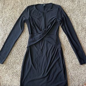Forever 21 Black Long Sleeve Body Con Dress